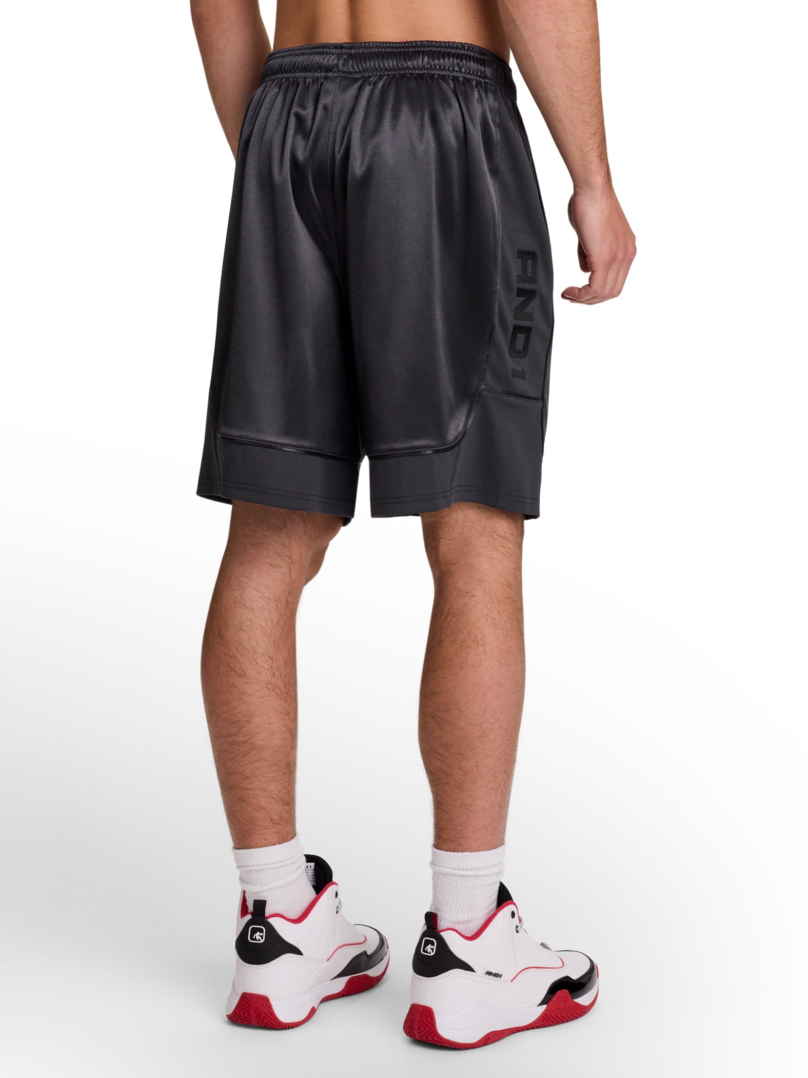 AND1 Men's and Big Men's All Court Colorblock Short, 9" inseam, up to Size 5XL