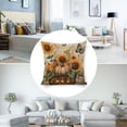 thumbnail image 3 of sunflowers pumpkins Linen toss pillowcase Decoration pillowcase Gift preferred 24x24" Cushion cover 4 set Sofa pillowcase Sofa bedroom living room car, 3 of 8