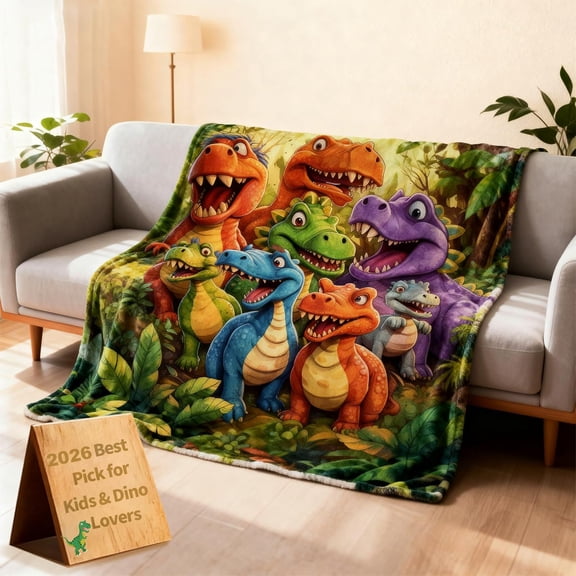 3D Dinosaur Blanket for Boys Girls 3D Dinosaur Throw Dino Blanket for Toddler Boys Kids Cute Smiling Dinosaurs HD Digital Print Flannel Ultra Soft Lightweight All Season