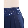 thumbnail image 6 of TiaoBug Women's Chiffon Applique Lyrical Ballet Dance Skirts High Low Mesh Midi Skirt Briefs Dancewear Navy Blue M, 6 of 7