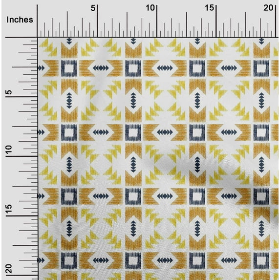 oneOone Polyester Lycra Fabric Geometric Ikat Print Fabric By The Yard 56 Inch Wide