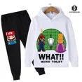 thumbnail image 1 of Super Mario Bros. Sudadera con capucha de manga larga para niños y niñas, Chaqueta de traje de pantalones largos, Jersey informal para niños, 1 of 1
