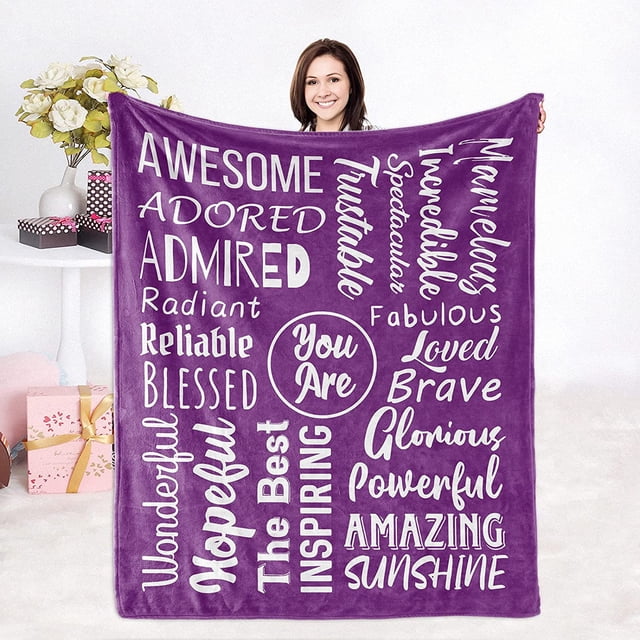 LHSHID Get Well Soon Gifts for Women Inspirational Gifts for Women Couragement Compassion Purple Throw Blanket Warm Hugs Gifts for Women Friend Mom Wife Daughter Sister Colleague 30x40in
