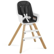 Evolur Zoodle 2-in-1 High Chair Booster Feeding Chair with Modern Design, Black
