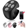 thumbnail image 1 of Fingertip Wireless Bluetooth Remote Control, 2026 Upgraded Scrolling Ring Bluetooth Page Turner for Phone, Camera Shutter Scroller Remote for Short Video Music (Black), 1 of 7