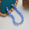 thumbnail image 5 of NICKSUN Vintage Dopamine Chunky Square Acrylic Bead Choker Necklace, Handmade Marbled Resin Statement Collar with Irregular Gold Metal Accent, Trendy Vacation Fashion Neck Jewelry, 5 of 7