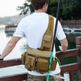 thumbnail image 3 of Advancent Bolso bandolera grande para viajes al aire libre cómodos, mochila para hombre, bolsa de pesca, bolsa de camping, riñonera carpas negro, 3 of 6