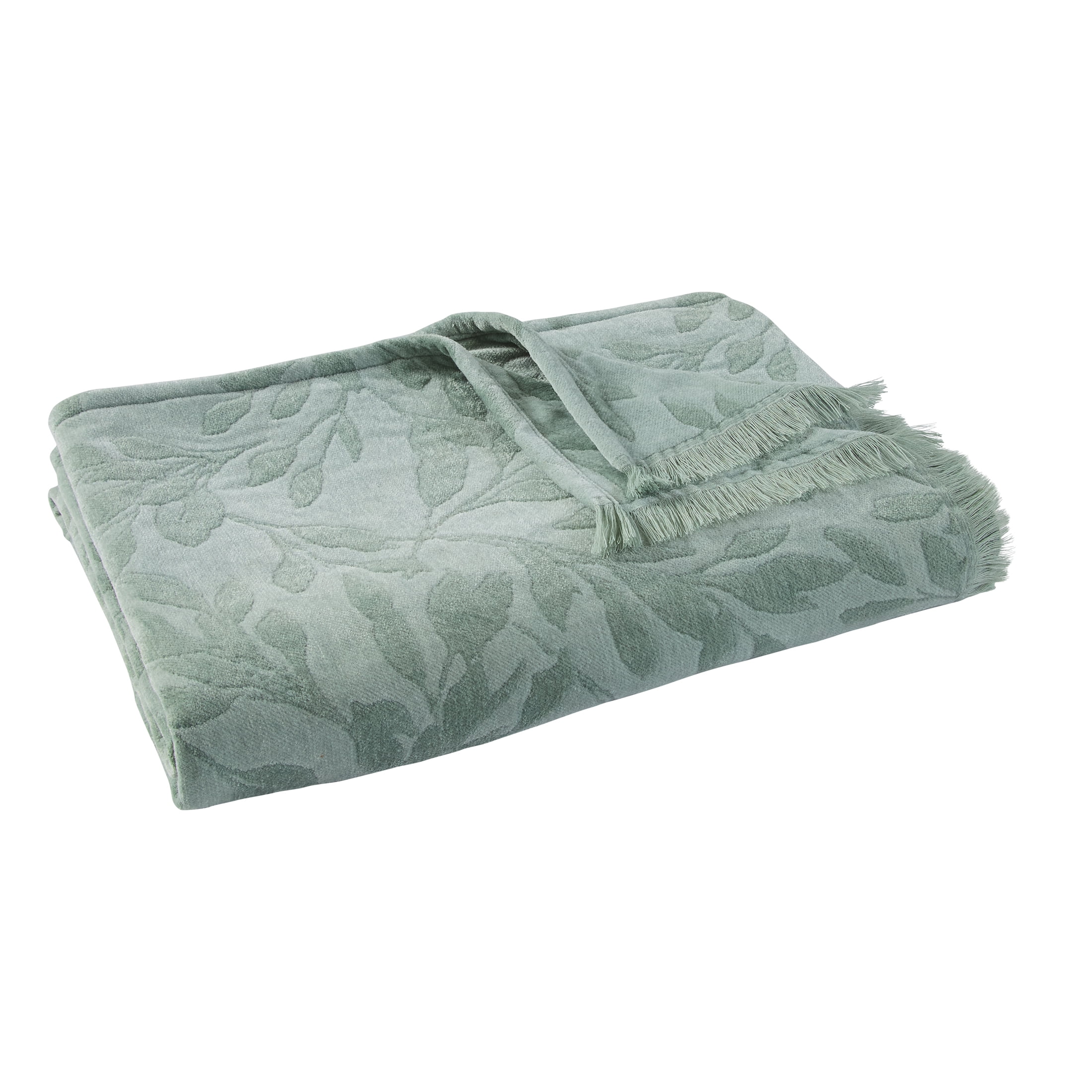 Better Homes & Gardens Woven Chenille Botanical Throw Blanket, Green River, 50x72 Inches