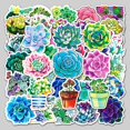 thumbnail image 4 of 10sets Waterproof PVC Plastic Sticker Labels Self-adhesion for Card-Making Scrapbooking Diary Planner Cup Mobile Phone Shell Notebooks Plants Pattern 5.5~8.5cm about 50pcs/set, 4 of 4