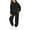 Black, variant on Girls Long Sleeve Hooded Pullover Jogger Pants Outfit Two Piece Tracksuit Kids Youth