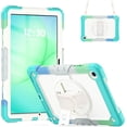 thumbnail image 1 of Funda para Samsung Galaxy Tab A11 Plus de 11 pulgadas (2025) y A9 Plus de 11 pulgadas (2023), resistente, a prueba de golpes, con soporte giratorio de 360° y correa de mano/bandolera., 1 of 9