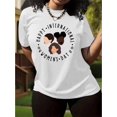thumbnail image 1 of Happy International Women's Day Graphic Tee - Casual Crew Neck Short Sleeve T-Shirt for Women, White with Black Lettering & Female Portraits, Lightweight Polyester, Spring/Summer/Fall Wear, Ladies T, 1 of 7