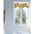 thumbnail image 4 of Sunflower Tie Up Valances Curtain, Vintage Summer Yellow Flower Butterfly Welcome Kitchen Valances for Windows Decor, Rod Pocket Short Curtains Set for Bedroom/Bathroom, 42"x12", 4 of 9