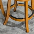 thumbnail image 7 of 24" Counter Height Barstools, 4-Slat High Back Swivel Bar Stools with Upholstered Seat & Solid Wood Footrest, Counter Bar Stool for Kitchen Island Pub, Natural, 7 of 7