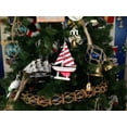 thumbnail image 2 of Hampton Nautical Wooden Red Striped Sailboat Model Christmas Tree Ornament, 2 of 2