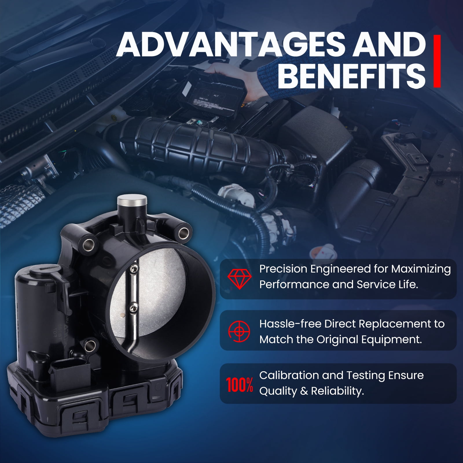 MOCA AUTOPARTS S20188 Electronic Throttle Body Fit for 2008-2010 Dodge Dakota 4.7L & 2011-2013 Ram 1500 4.7L