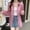 Hot Pink, variant on Vinsonshop Women's Sheer Chiffon Shirt Long Sleeve Button Down Loose Fit Casual Blouse Lightweight Summer Oversized Flowy Solid Color Work Office Top Beige L