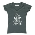 thumbnail image 1 of Can't Keep Calm Gonna Be An Auntie Women's V-neck, Charcoal, S, 1 of 2
