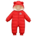 thumbnail image 6 of Happy Cherry Infant Puffer Romper Baby Bunting Snowsuits Hooded Jumpsuit Overalls Newborn Boy Pram Suit 0-24 Months, 6 of 8