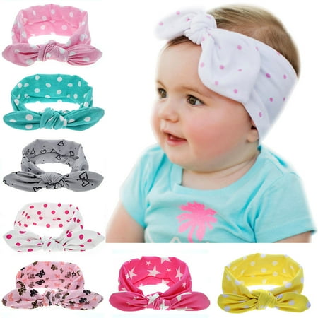 Headband for Baby Girl, Cute 7 Pieces Hair Bows Clips Flower Ribbon Hair Accessories For (Best Baby Girl Headbands)