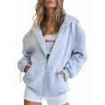thumbnail image 1 of Sudaderas con Capucha y Cremallera para Mujer, Sudaderas Extragrandes, Conjuntos de Moda Escolar para Otoño, Chaquetas Informales, Ropa de Invierno Gris S, 1 of 9