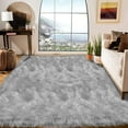 Latepis Faux Sheepskin Rug, 8x10 Soft Fluffy Area Rug for Living Room, Bedroom, Nursery Grey