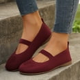 thumbnail image 2 of Women's Mary Jane Ballet Flat Shoes Arch Support Dressy Knit Work Loafers Casual Office Walking Shoes, 2 of 7