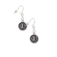 thumbnail image 3 of Delight Jewelry Silvertone Antiqued Round Seal - Initial - I - Silver tone Infinity French Earrings, 3 of 4