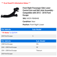 thumbnail image 2 of Front Right Passenger Side Lower Control Arm and Ball Joint Assembly - Compatible with 2013 - 2018 Ford Escape 2014 2015 2016 2017, 2 of 2