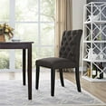 thumbnail image 1 of Modway Duchess Chaise de Salle à Manger Moderne Capitonnée Rembourrée en Tissu, Brun, 1 of 5