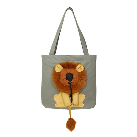 PINKMAUG Canvas Lion Design PET CARRIER Bag Cats Handbag Pet Shoulder Bag Dogs Tote Bag F3Y8
