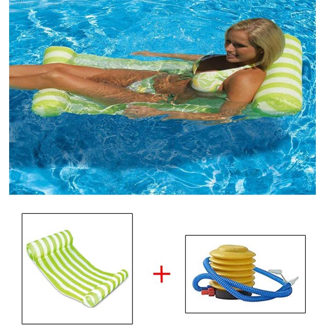 Swimming Pool Beach Floating Water Hammock Lounger Inflatable Floating Bed Beach