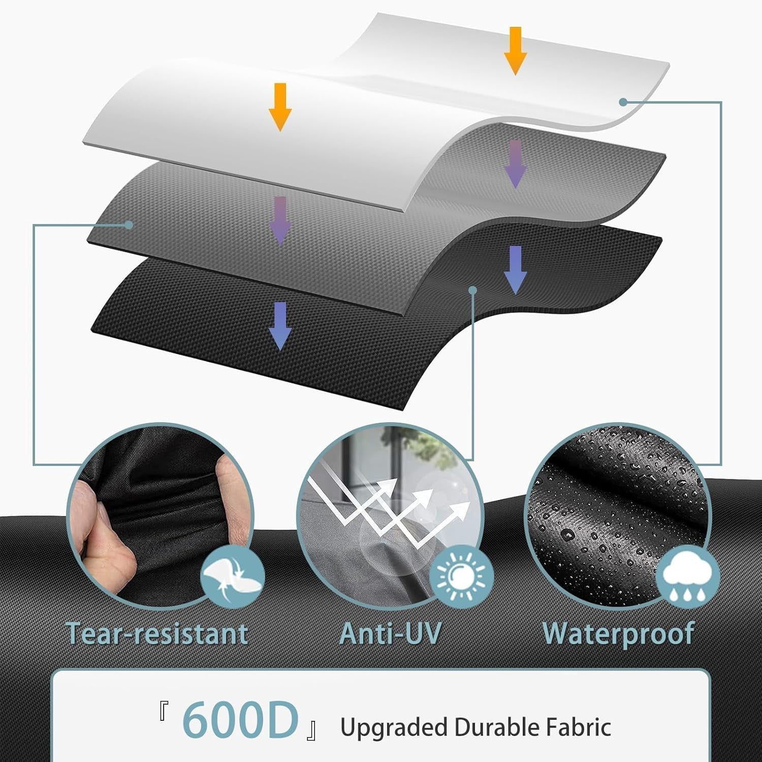 Griddle Cover for Blackstone 28 Inch Griddle with Hood, Heavy Duty Waterproof 5483 Premium Flat Top Gas Grill Cover with Large Air Vent and Click-Close Straps, Black