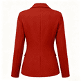thumbnail image 4 of Women's Blazer Business Casual Lightweight Suit - Long Sleeve Slim Fit Work Office Jacket with Pockets Red L, 4 of 7