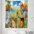 thumbnail image 1 of Nature Tapestry, Crops Under Sun Sunflower Wheat Field Rustic Farm Theme Idyllic Landscapes Print, Fabric Wall Hanging Decor for Bedroom Living Room Dorm, 5 Sizes, Multicolor, by Ambesonne, 1 of 1
