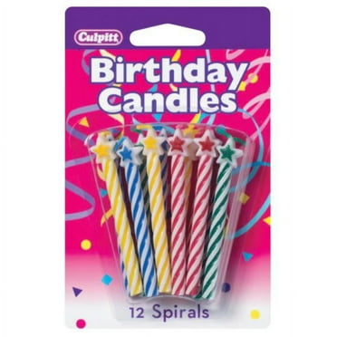 12 Spiral Star Tops Shaped Candles
