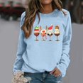 thumbnail image 2 of Fiaer Christmas Sweatshirts for Women Funny Graphic Crew Neck Xmas Tops Long Sleeve Plus Size Cozy Fall Pullover Light Blue M, 2 of 4