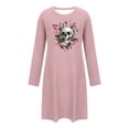 thumbnail image 3 of AUNVITO Women's Halloween Nightdress Long Sleeve Round Neck Loose Fit with Halloween Print Casual Comfortable Sleepwear, 3 of 5
