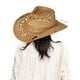 thumbnail image 2 of ¡Rebaja! Fdelink Fashion Lady - Gorra informal plegable, sombrero ancho de paja para el sol, para mujer y hombre, el sombrero vaquero (caqui), 2 of 6