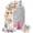 Pink Gray, variant on Dinosaurs Boy Arch Backdrop Cover 5x2.1 Ft, Spandex Wedding Arch Stand Cover, Gray Funny Cartoon Forest Animals Round Top Stretch Fitted Background Covers for Birthday Ceremony Party Decor