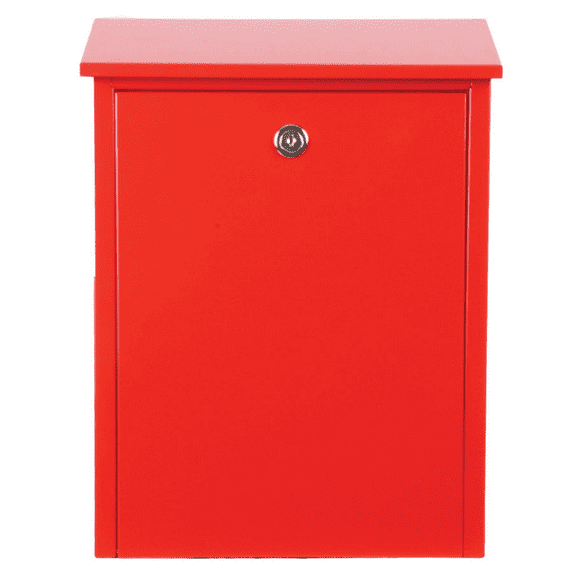Qualarc Allux 200 Top Loading Wall or Post Mount Locking Galvanized Steel Mailbox in Red