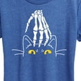 thumbnail image 3 of Instant Message - Skeleton Hand Petting Cat - Women's Short Sleeve Graphic T-Shirt, 3 of 6
