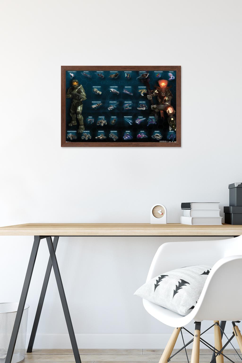 Halo 3 - Chart - Whole Wall Poster, 14.725" x 22.375", Framed