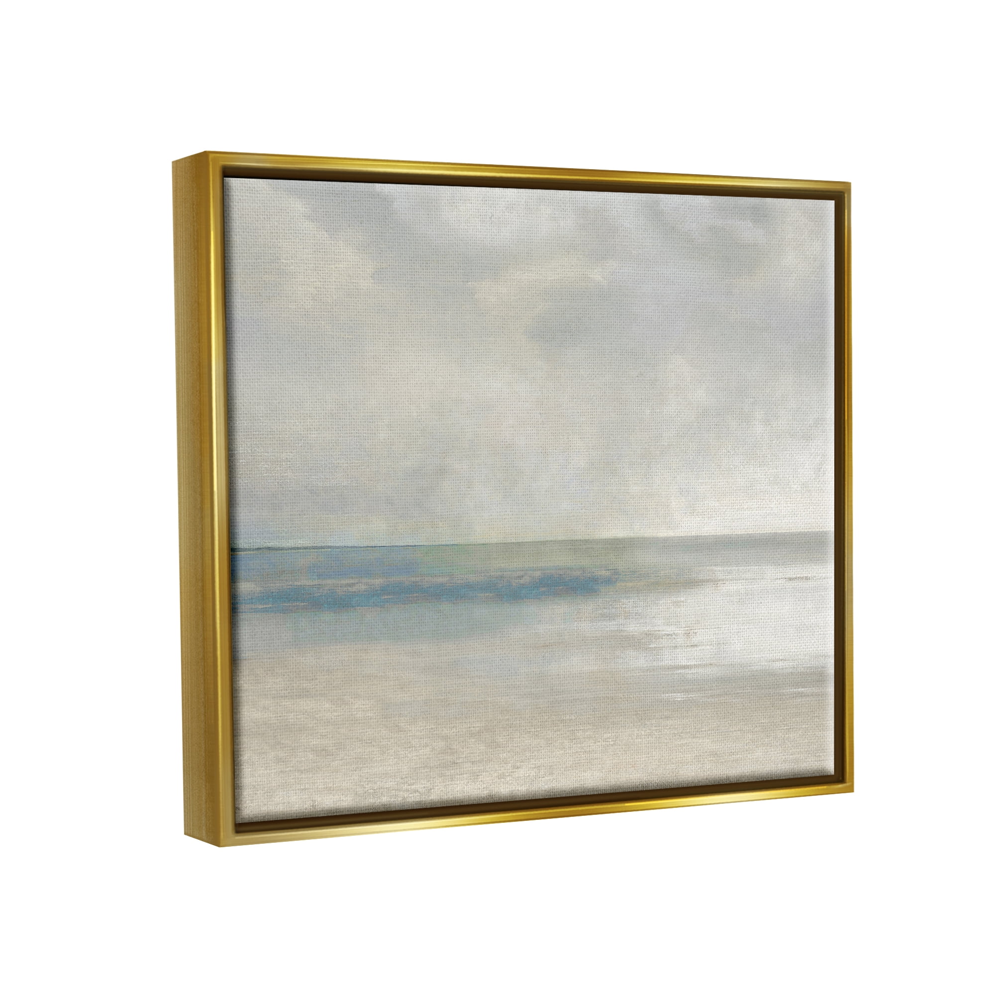 Stupell Abstract Beach Horizon Landscape Landscape Painting Gold Floater Framed Art Print Wall Art