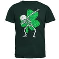 thumbnail image 1 of T-Shirt Homme St Patricks Dabbing Skeleton Shamrock Skulls, 1 of 1