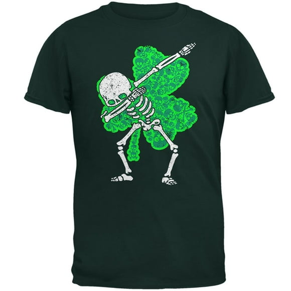 T-Shirt Homme St Patricks Dabbing Skeleton Shamrock Skulls