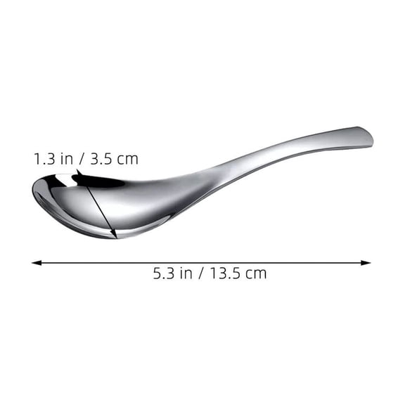 ELAYARD Set of 4 Chinese Soup Spoons Stainless Steel Soup Serving Utensils Kitchen Flatware