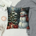thumbnail image 2 of snowman Christmas tree presents Graphic Decorative Men Women Boy Girl Room Cushion Throw Pillow Cover for Home Couch Living Room Bed Sofa   圣诞节 high-quality 冬季 Pillowcase 1PC, 2 of 5