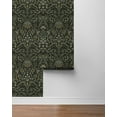 thumbnail image 6 of NextWall Ebony & Sage Filigree Floral Peel and Stick Wallpaper - 20.5 in. W x 18 ft. L Roll, 6 of 7