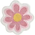 thumbnail image 4 of Linda alfombra de baño de microfibra, suave y esponjosa, con forma de flor, absorbente de agua, antideslizante, para inodoro, bañera, ducha, baño, 60 * 60 cm (rosa), 4 of 4